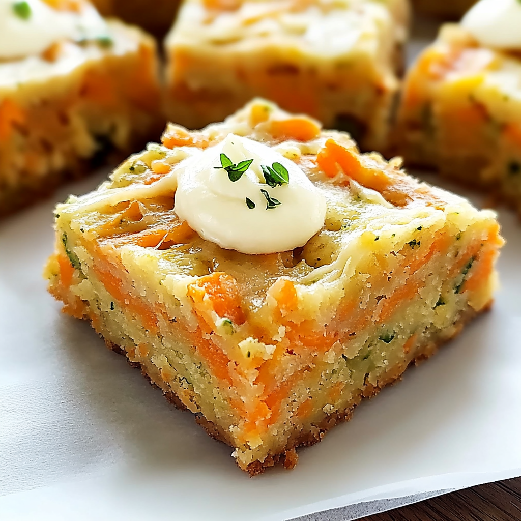 Recipe preparation for Spiced Ginger Carrot and Zucchini Bars with Lemon Cream Cheese Frosting