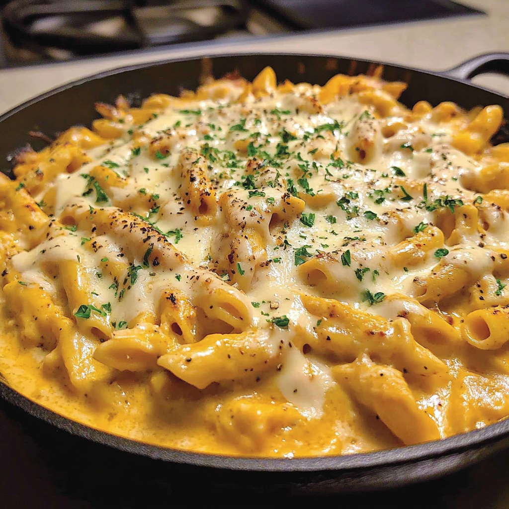 Recipe preparation for Cheesy Skillet Creamy Dream