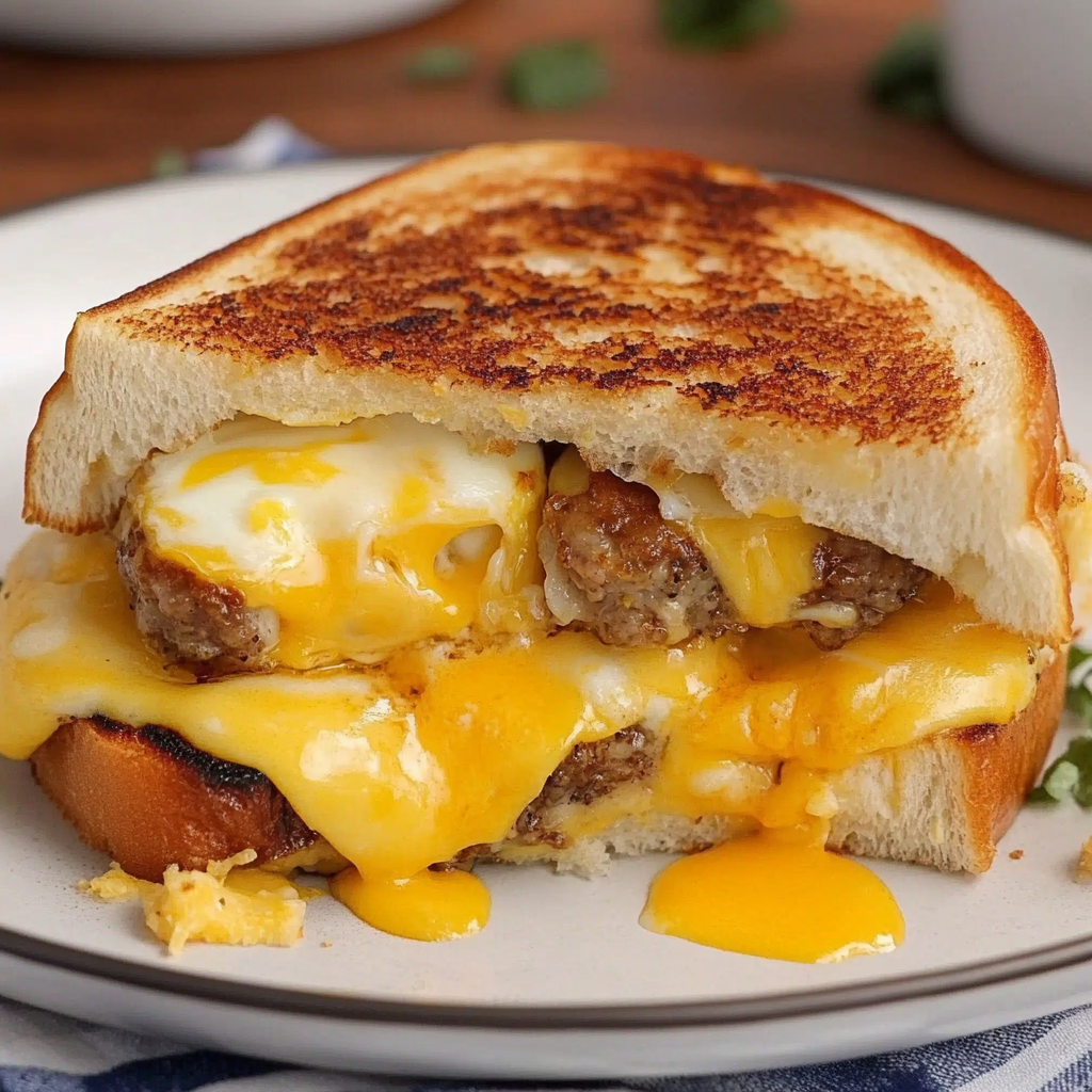 Recipe preparation for Breakfast Grilled Cheese Eggs