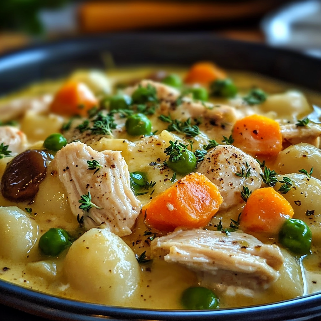Recipe preparation for One Pot Gnocchi Chicken Pie