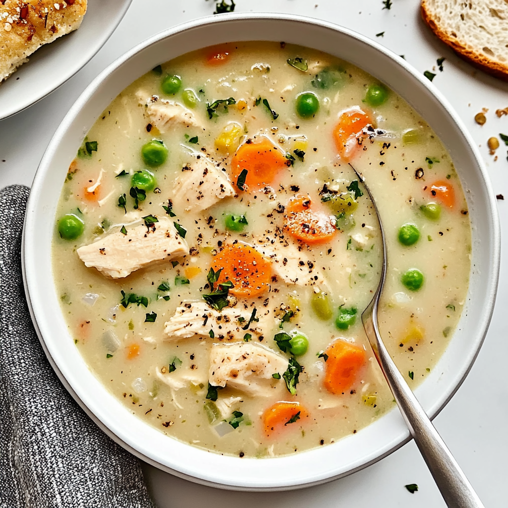 Recipe preparation for Chicken Pot Pie Soup