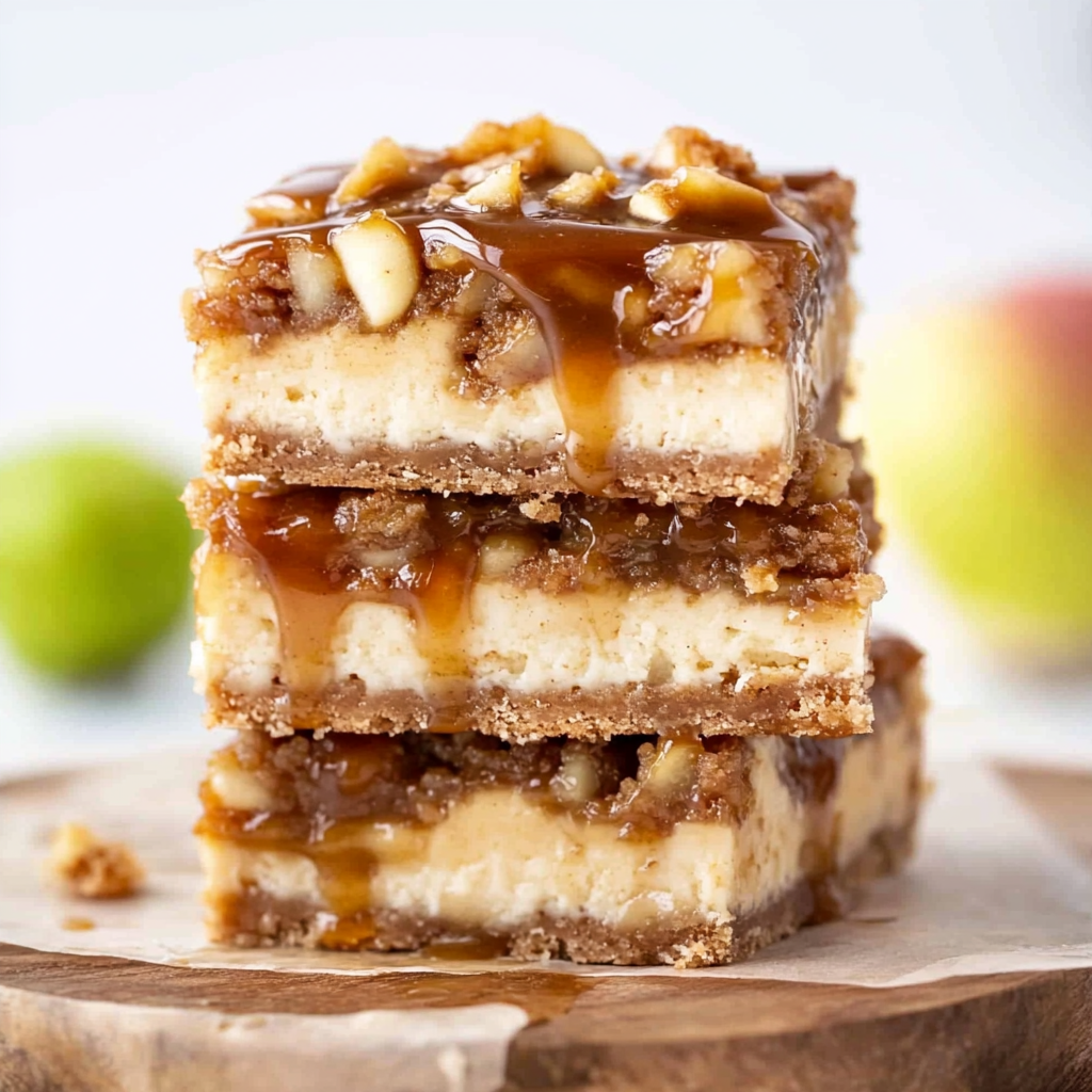 Recipe preparation for Caramel Apple Cheesecake Bars