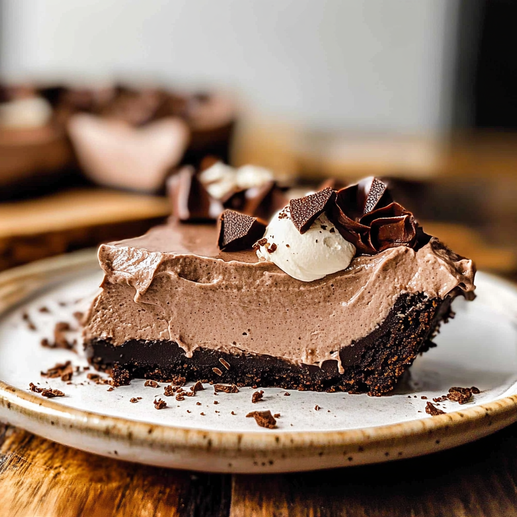 Recipe preparation for Mocha Chocolate Pudding Pie