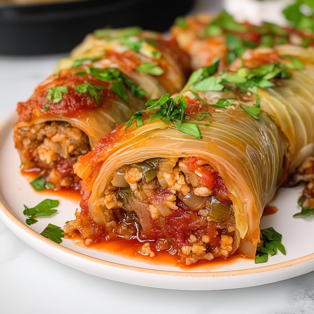 Recipe preparation for Stuffed Cabbage Rolls