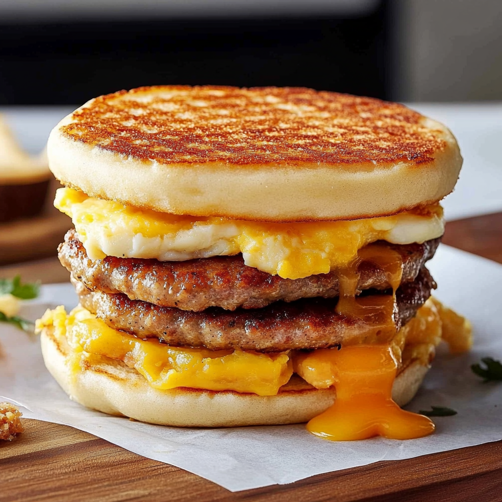 Recipe preparation for Sausage Egg McGriddle
