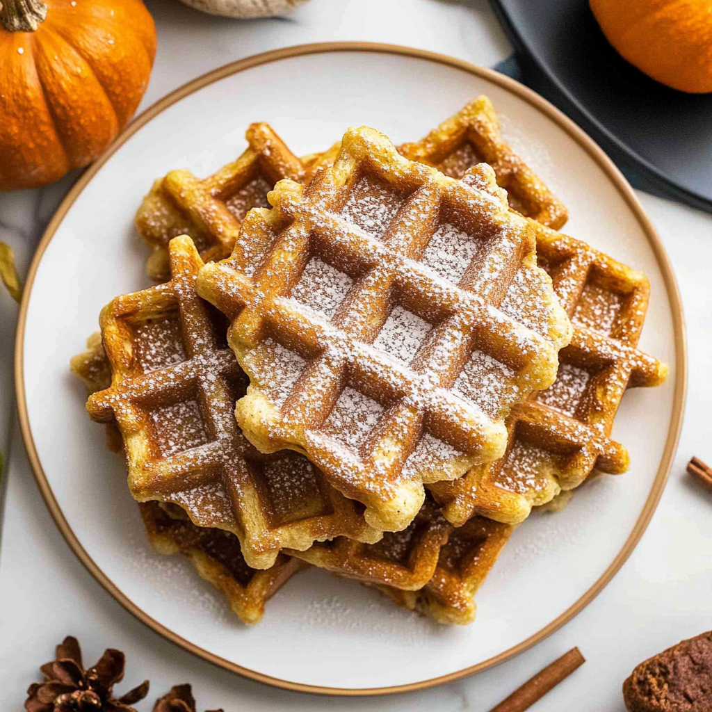 Recipe preparation for Pumpkin Cottage Cheese Waffles