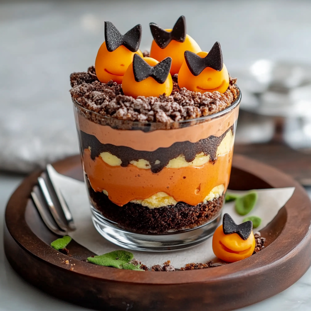 Recipe preparation for Halloween Dirt Cake Cups Recipe