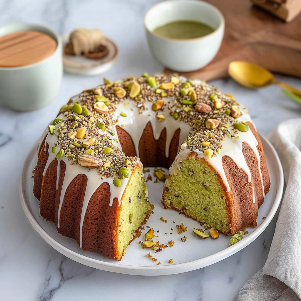 Recipe preparation for Pistachio Bundt Cake