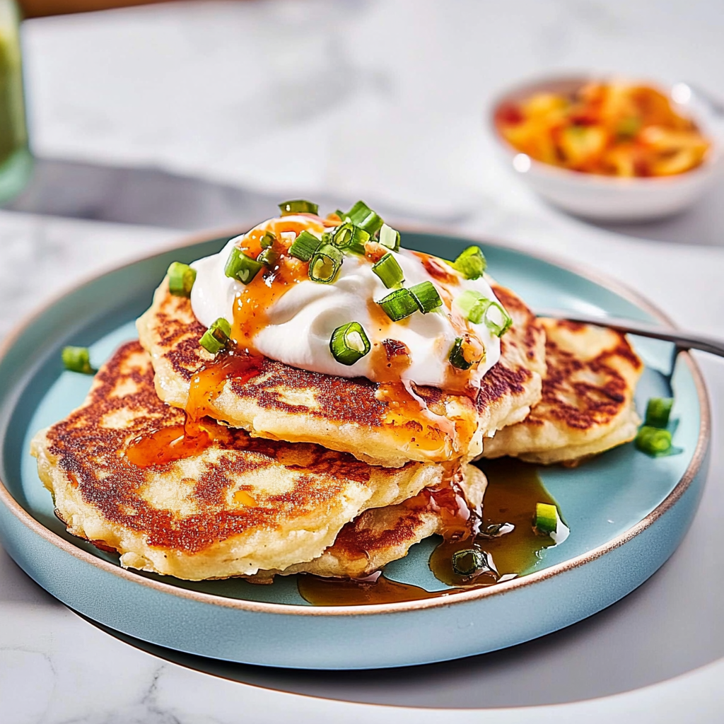 Recipe preparation for Potato and Onion Cheese Pancakes