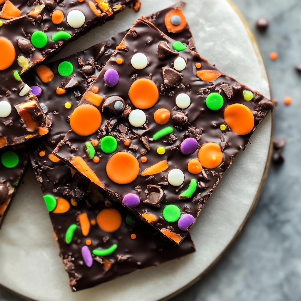 Recipe preparation for Halloween Chocolate Bark Recipe