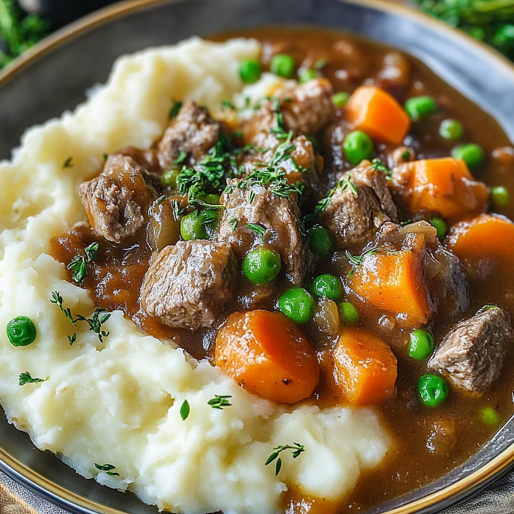 Recipe preparation for Irish Stew Mashed Potatoes