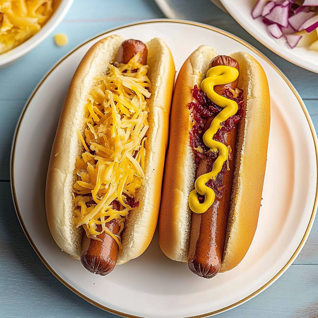 Recipe preparation for Air Fryer Grilled Cheese Hot Dogs