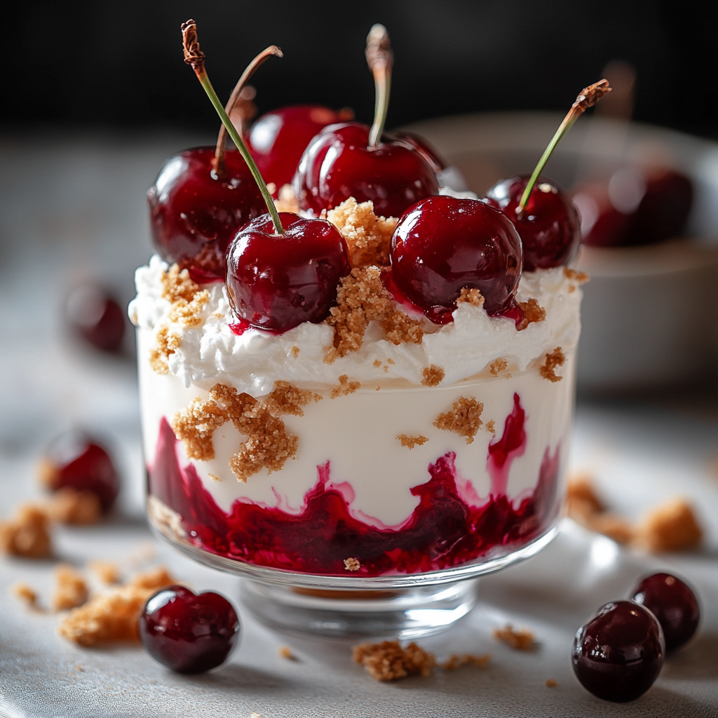 Recipe preparation for Delectable Cherry Cheesecake Fluff