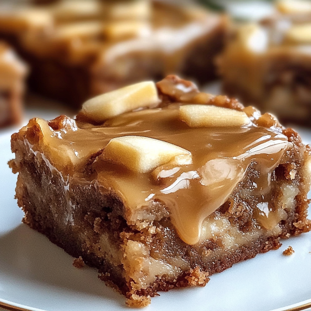 Recipe preparation for Apple Brownies Maple Glaze