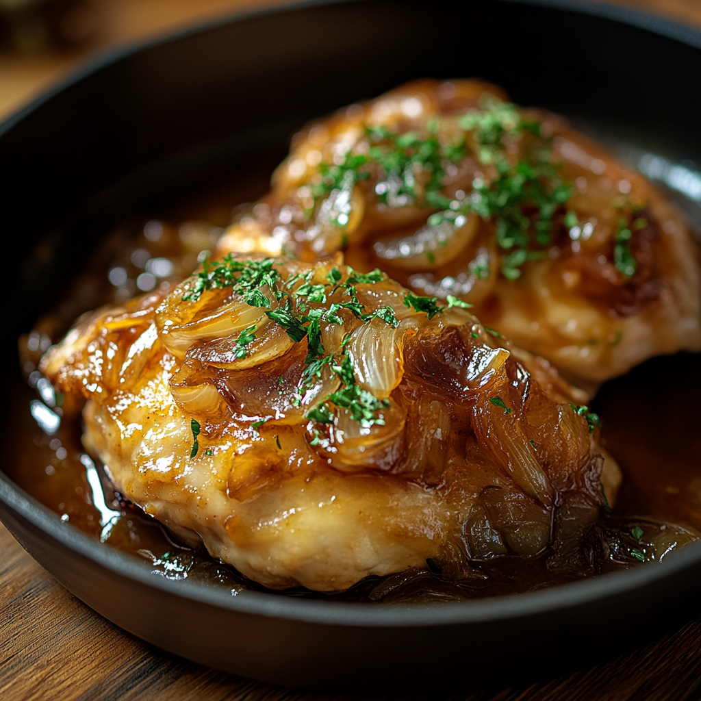 Recipe preparation for French Onion Chicken