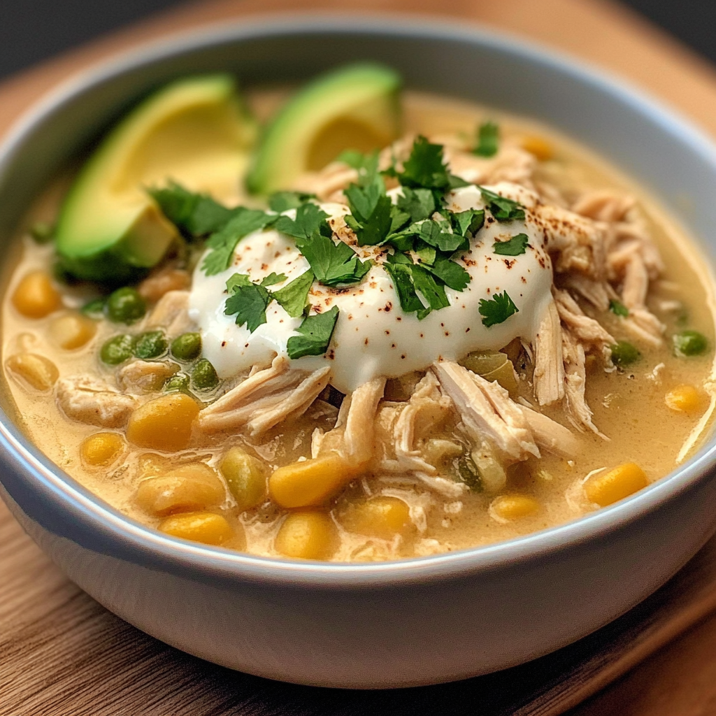 Recipe preparation for Creamy Crockpot White Chicken Chili