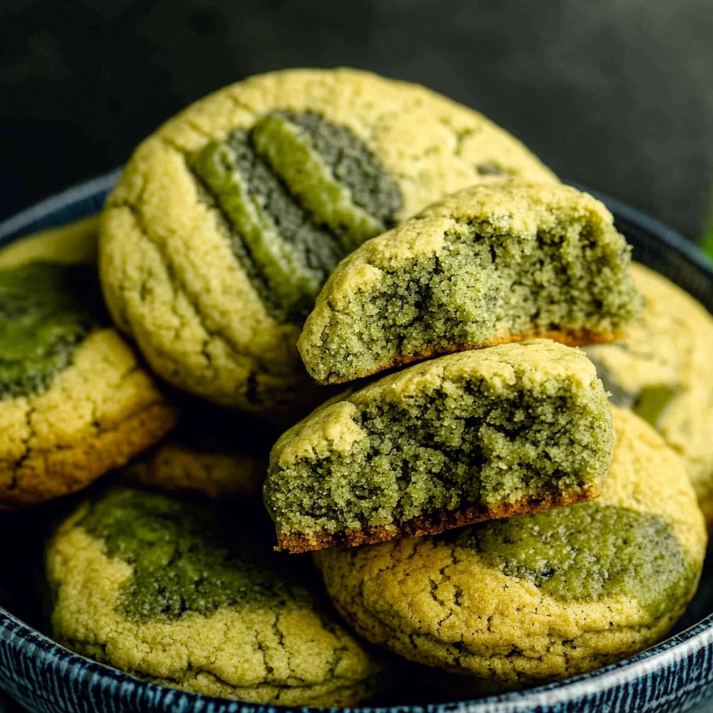 Recipe preparation for Brown Butter Matcha Cookies