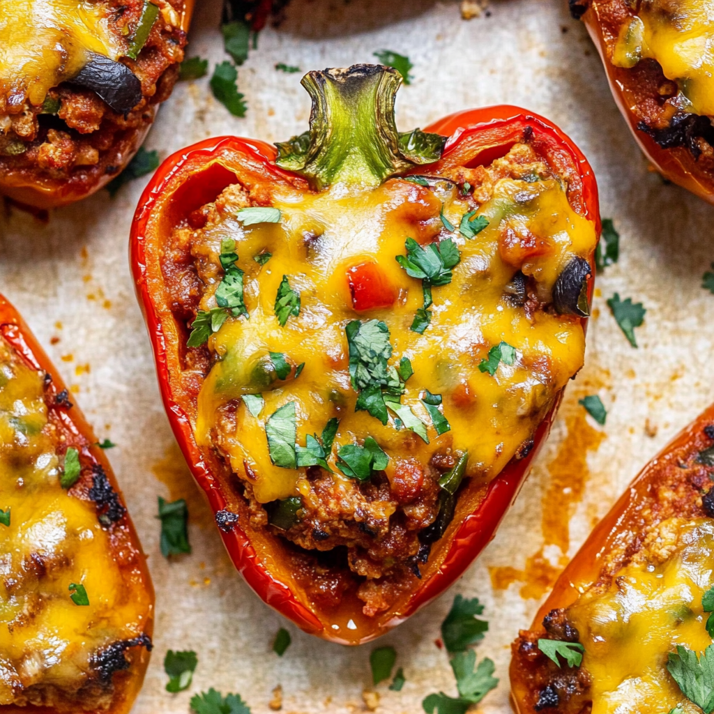 Recipe preparation for Taco Stuffed Peppers