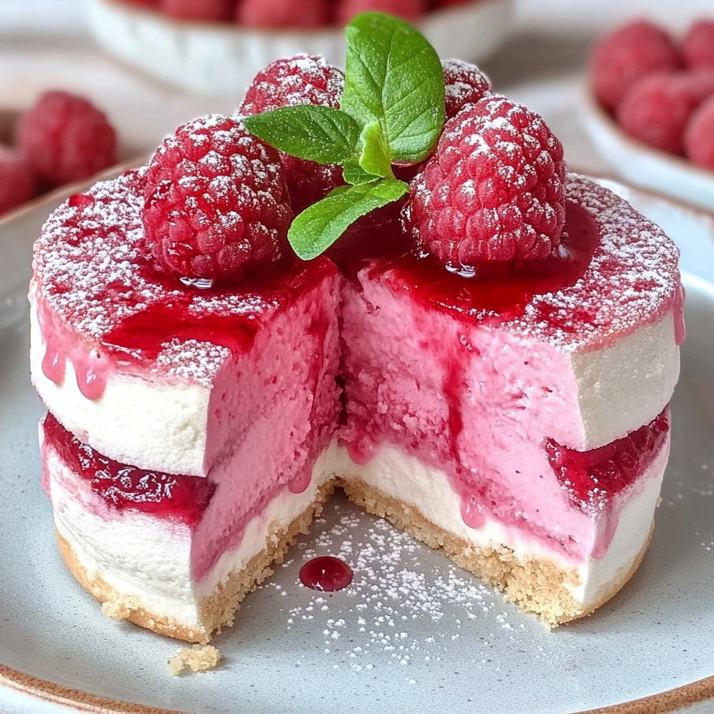 Recipe preparation for Raspberry Mini Mousse Cakes