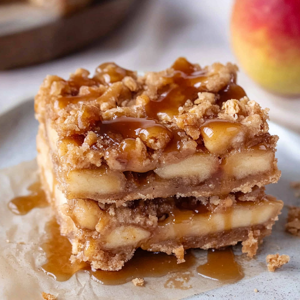 Recipe preparation for Salted Caramel Apple Bars