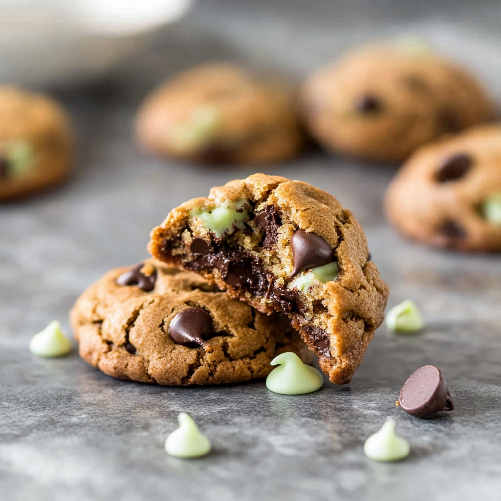 Recipe preparation for Mint Chocolate Chip Cookies