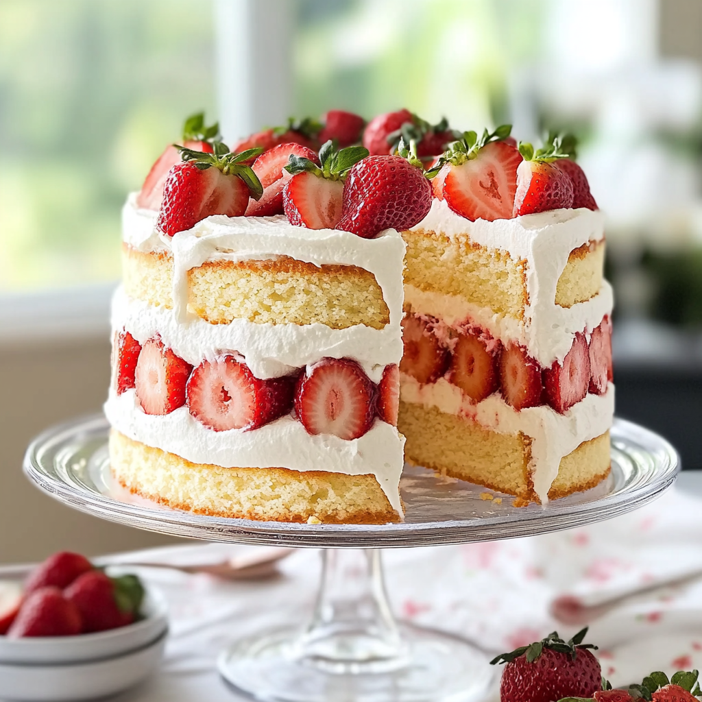 Recipe preparation for Strawberry Shortcake Layer Cake