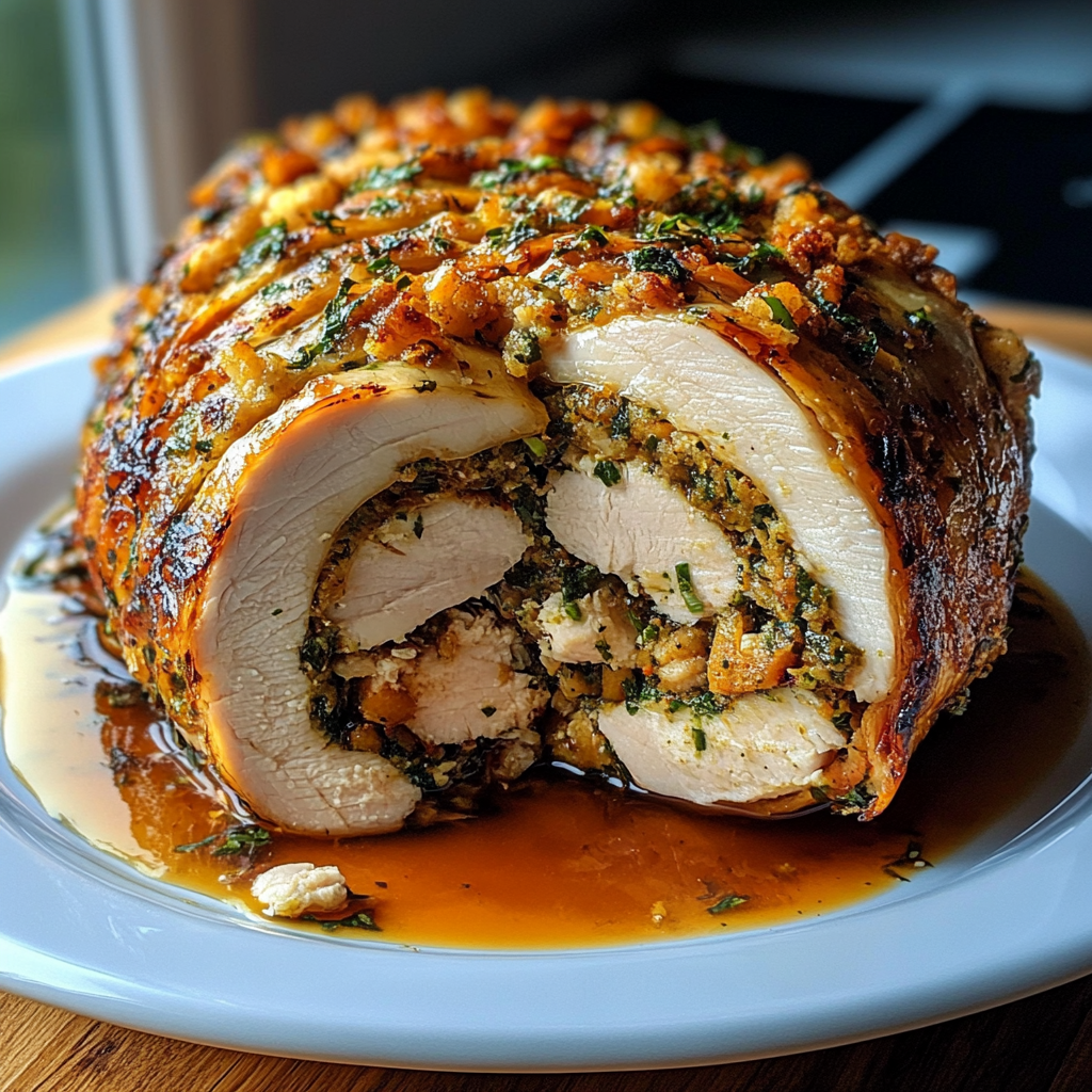 Recipe preparation for Turkey Roulade for a Showstopping Meal