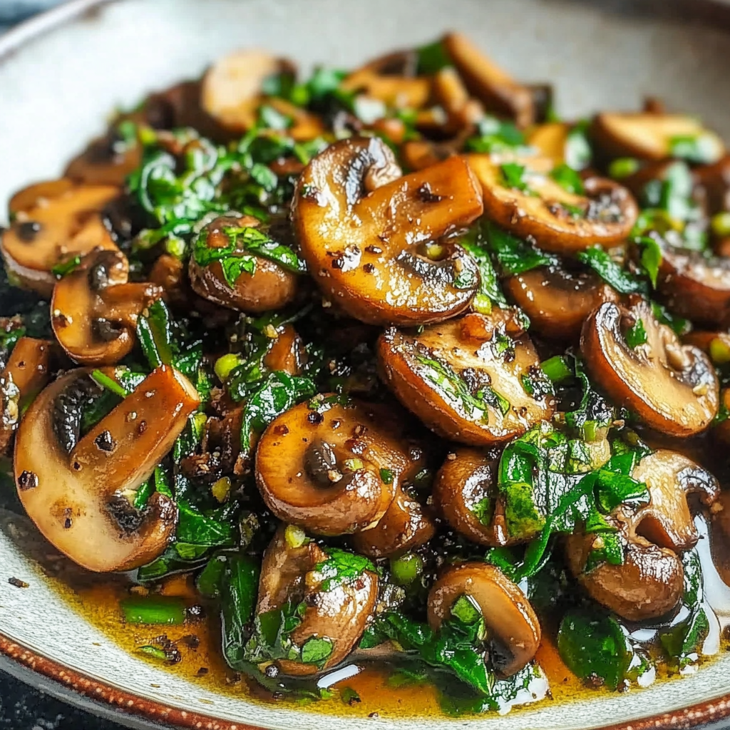 Recipe preparation for Sauteed Mushrooms Spinach