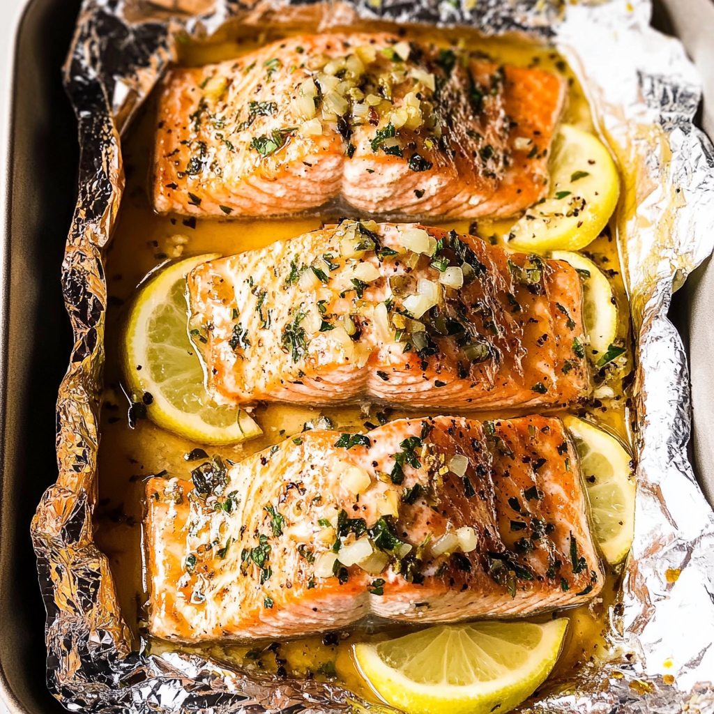 Recipe preparation for Honey-Lime Garlic Butter Baked Salmon