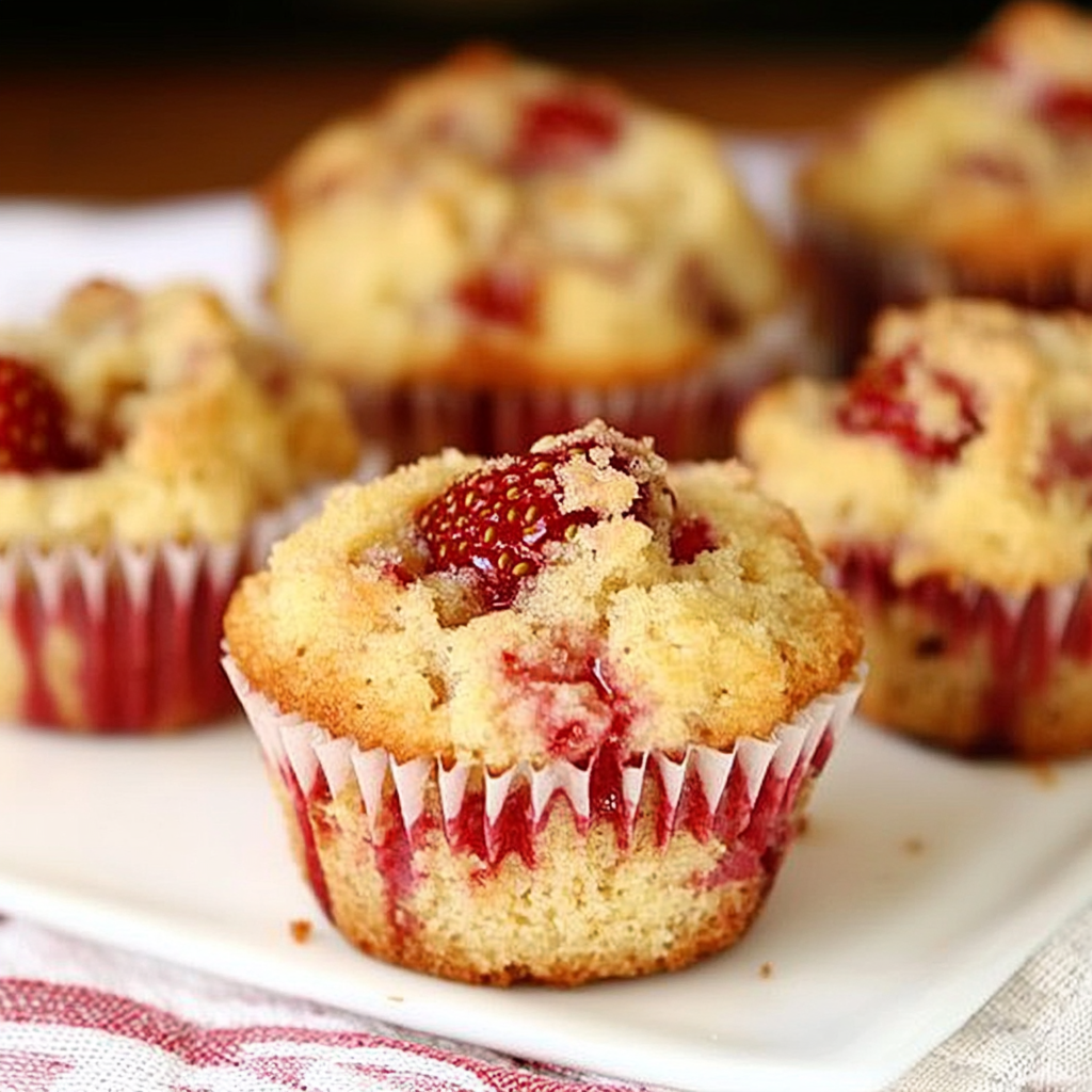 Recipe preparation for Strawberry Cream Cheese Muffins