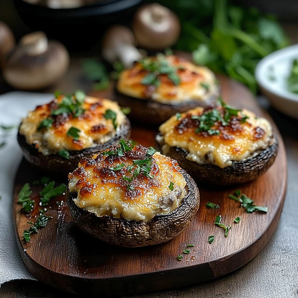 Recipe preparation for Stuffed Mushrooms With Cream Cheese And Cheddar