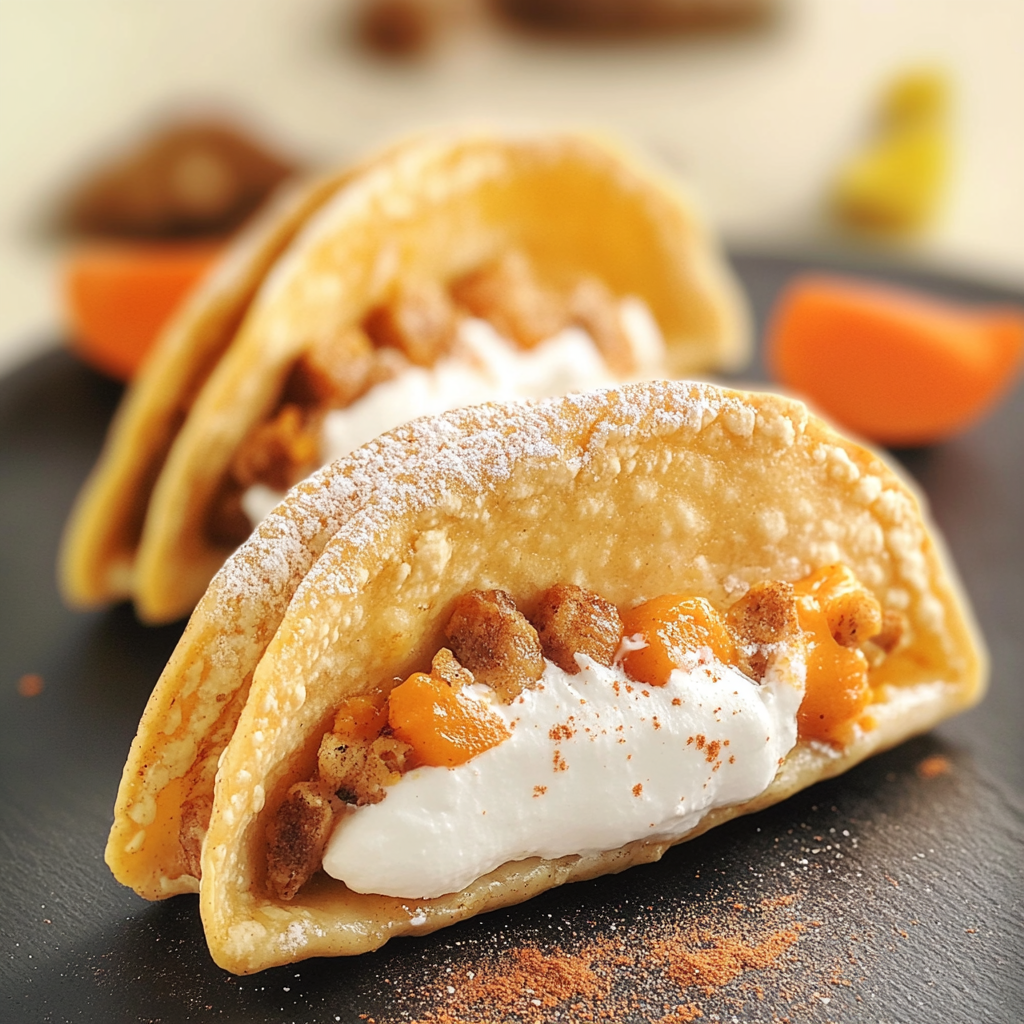 Recipe preparation for Pumpkin Pie Tacos