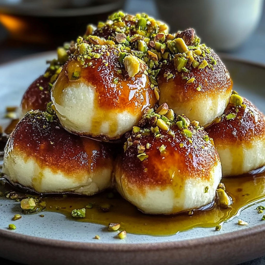 Recipe preparation for Ricotta Pistachio Honey Bites