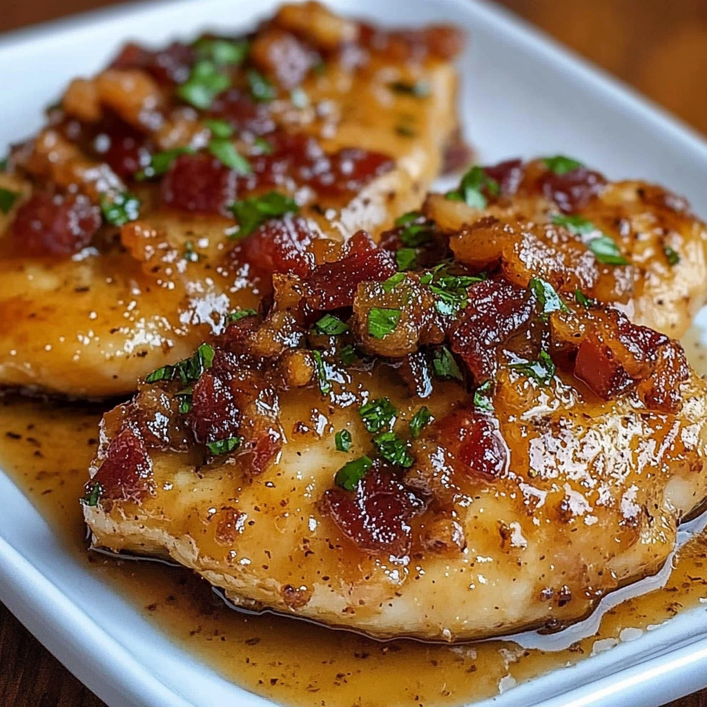 Recipe preparation for Succulent Honey Garlic Bacon Chicken