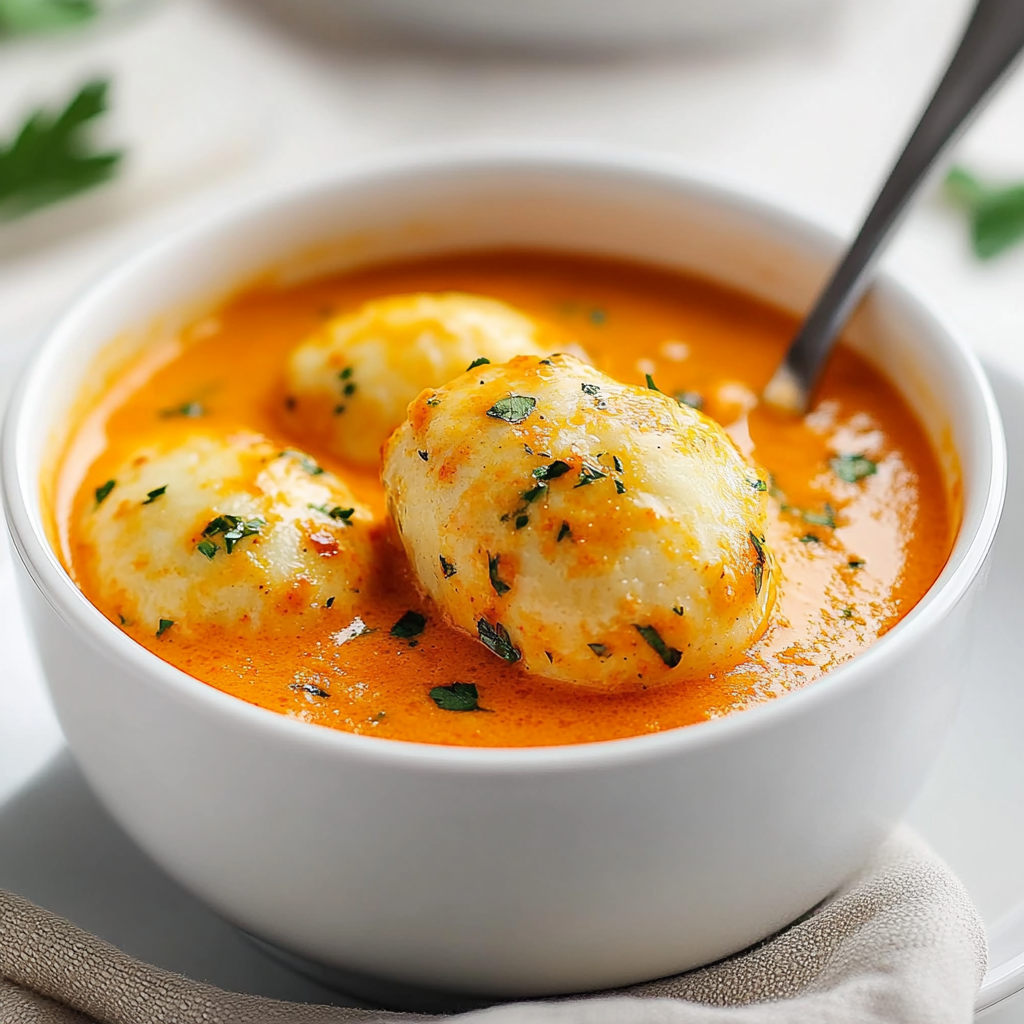 Recipe preparation for Best Tomato Soup Cheddar Bay