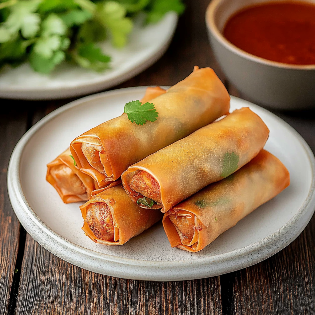Recipe preparation for Crispy Air Fryer Spring Rolls