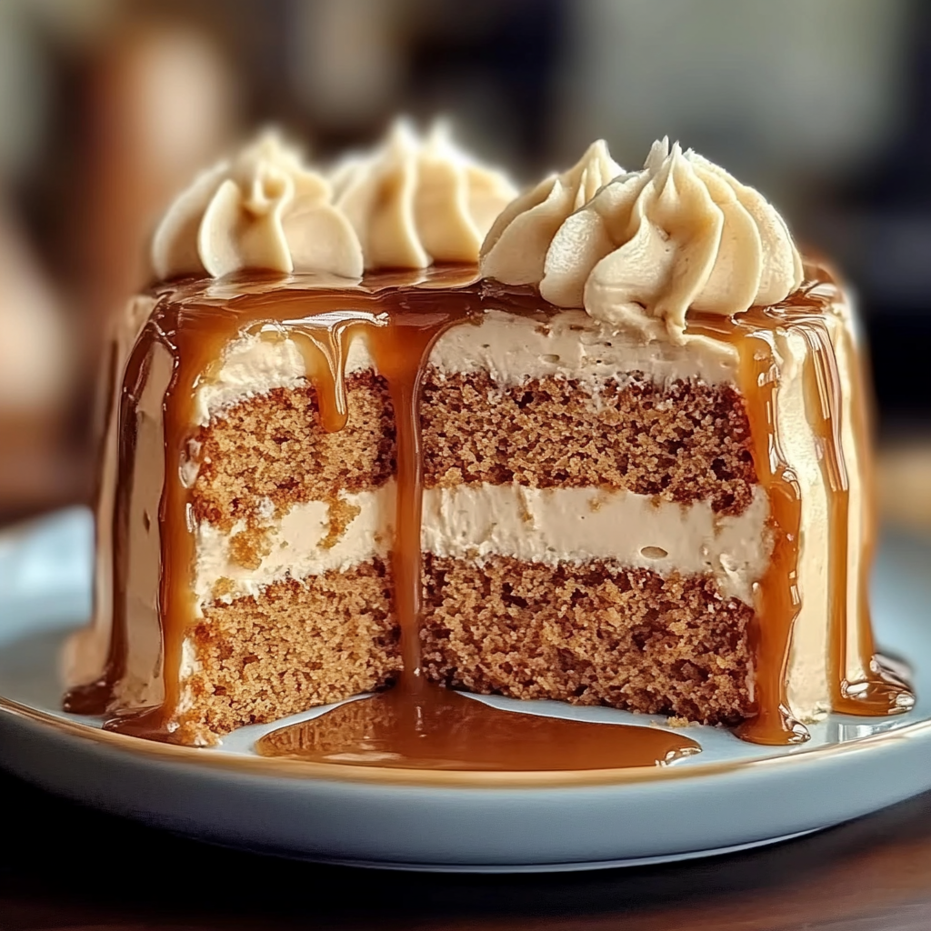 Recipe preparation for Caramel Coffee Buttercream Cake