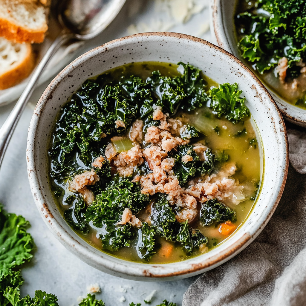 Recipe preparation for Kale Soup Recipe