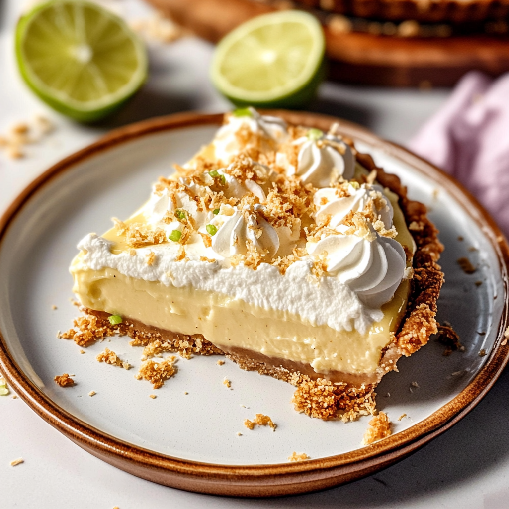 Recipe preparation for Coconut Key Lime Pie