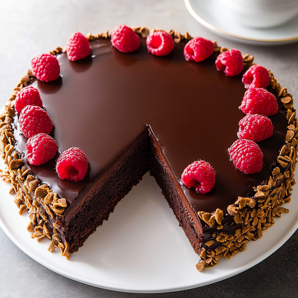 Recipe preparation for Chocolate Raspberry Torte