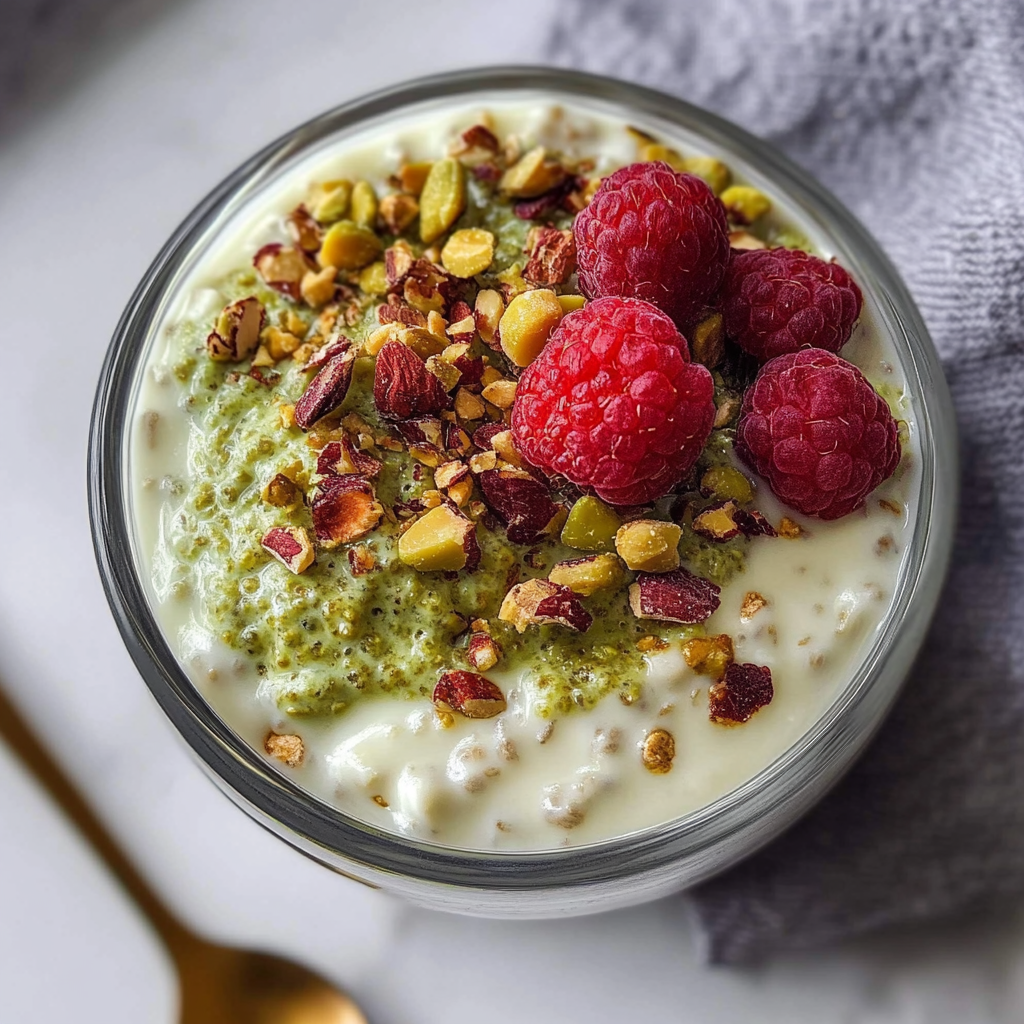 Recipe preparation for Pistachio Overnight Oats