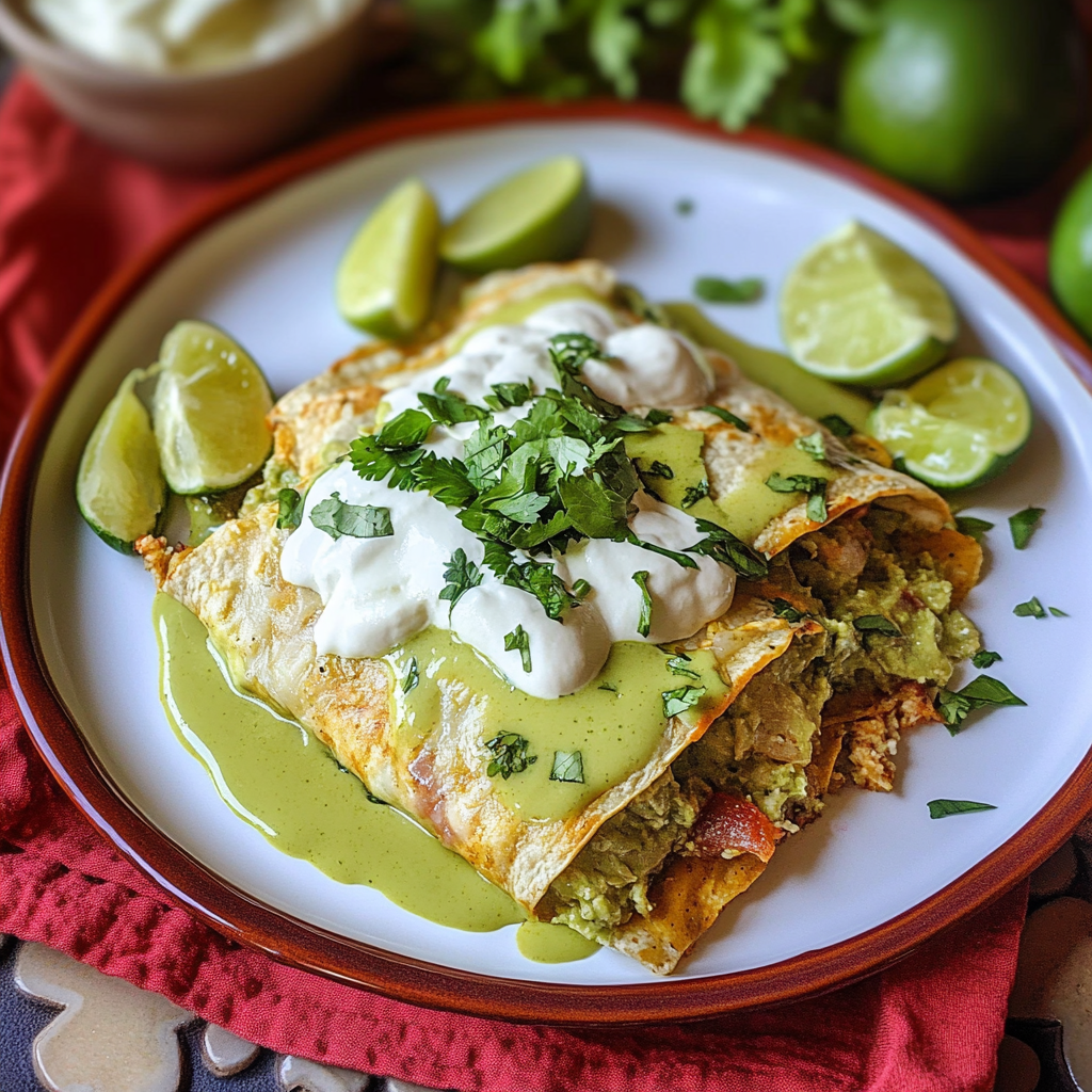 Recipe preparation for vegan enchiladas verdes