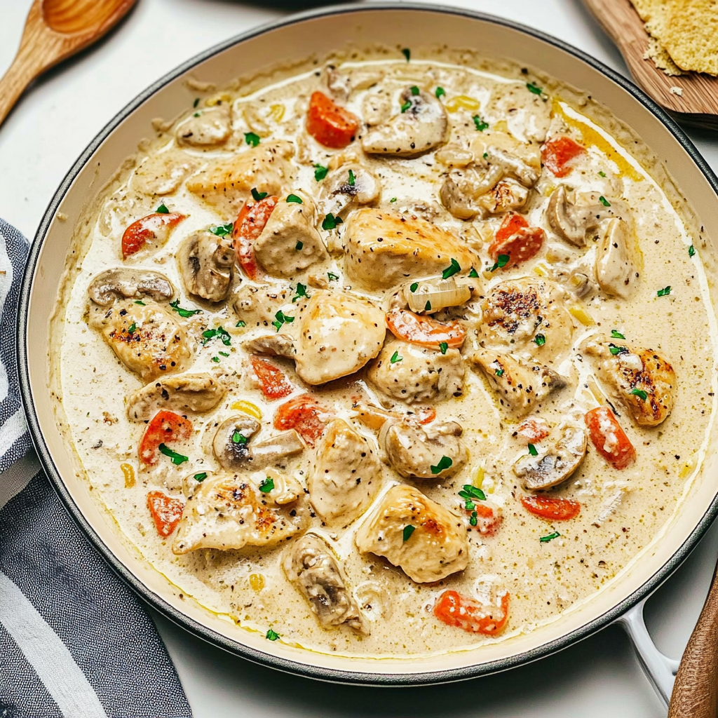 Recipe preparation for Chicken à la King Recipe