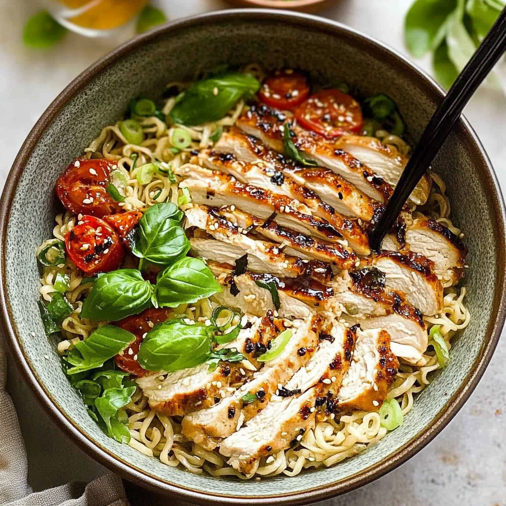 Recipe preparation for Creamy Marry Me Chicken Ramen