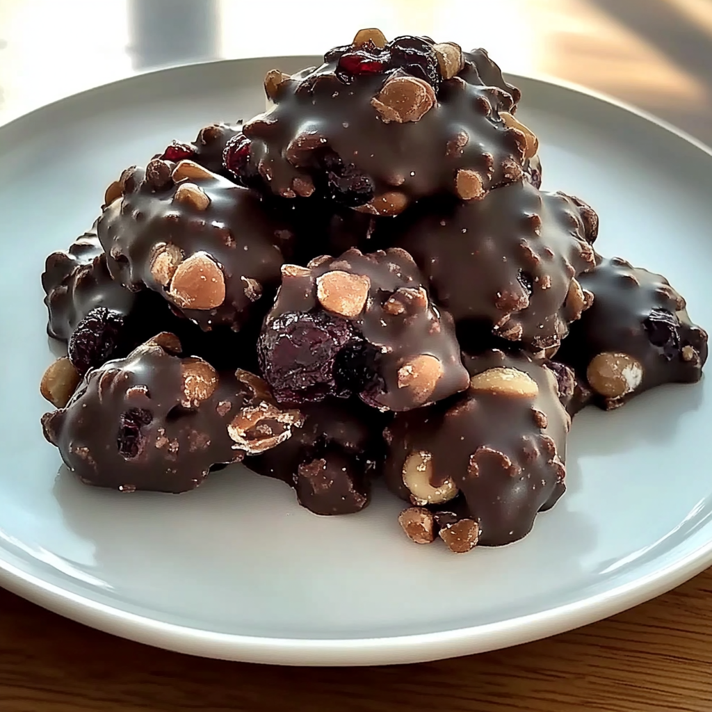 Recipe preparation for Cranberry Almond Chocolate Clusters