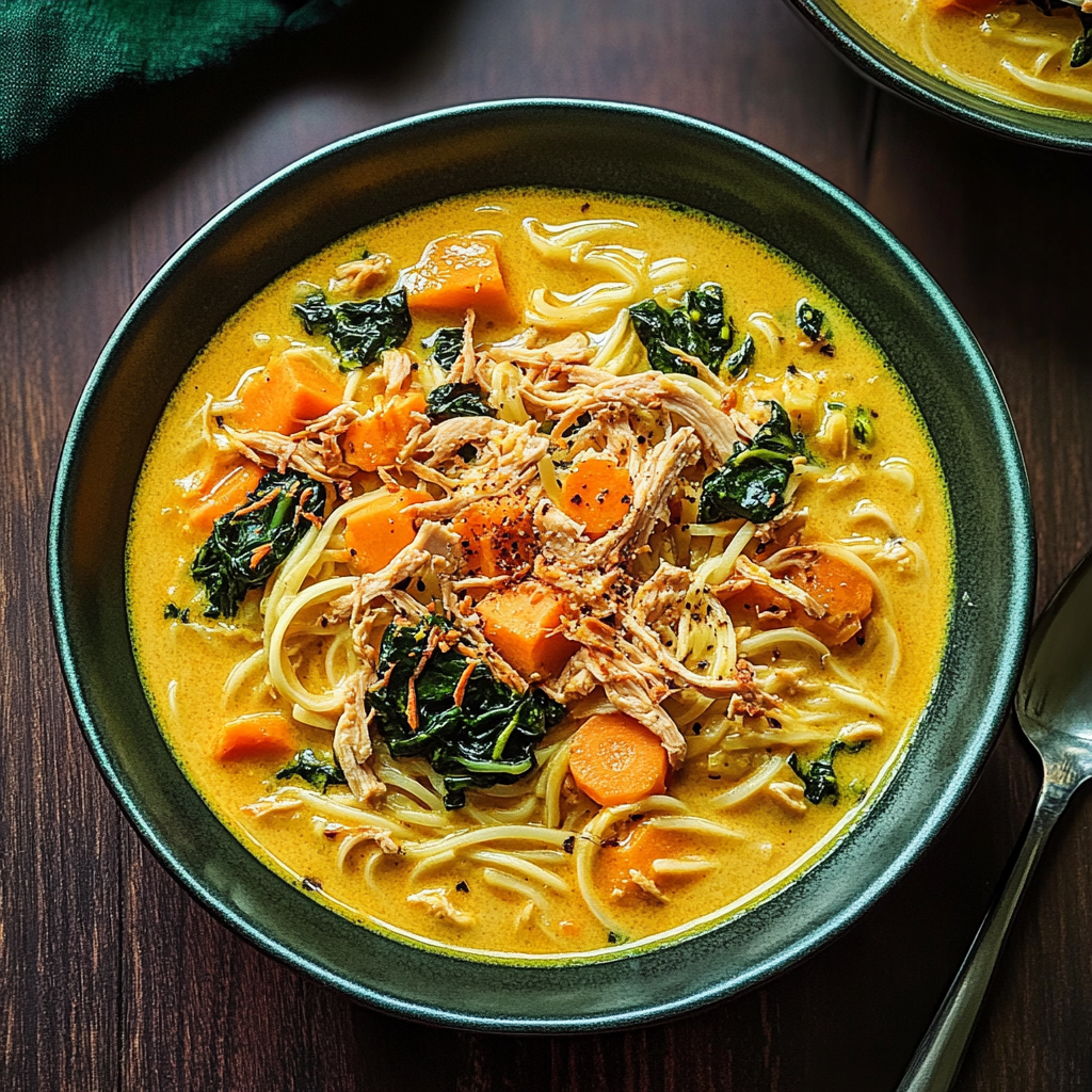 Recipe preparation for Turmeric Chicken Noodle Soup