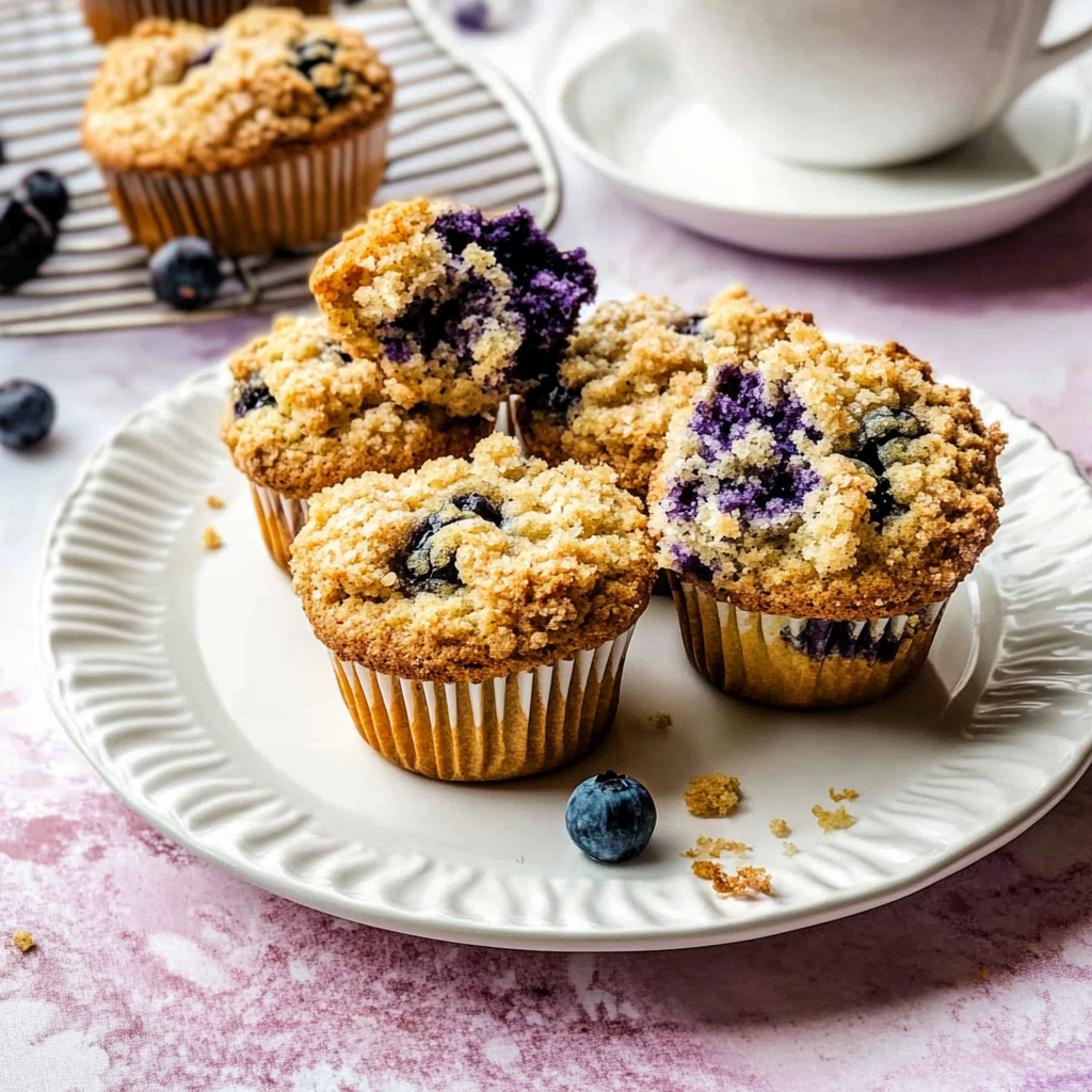Recipe preparation for Bakery Style Blueberry Muffins