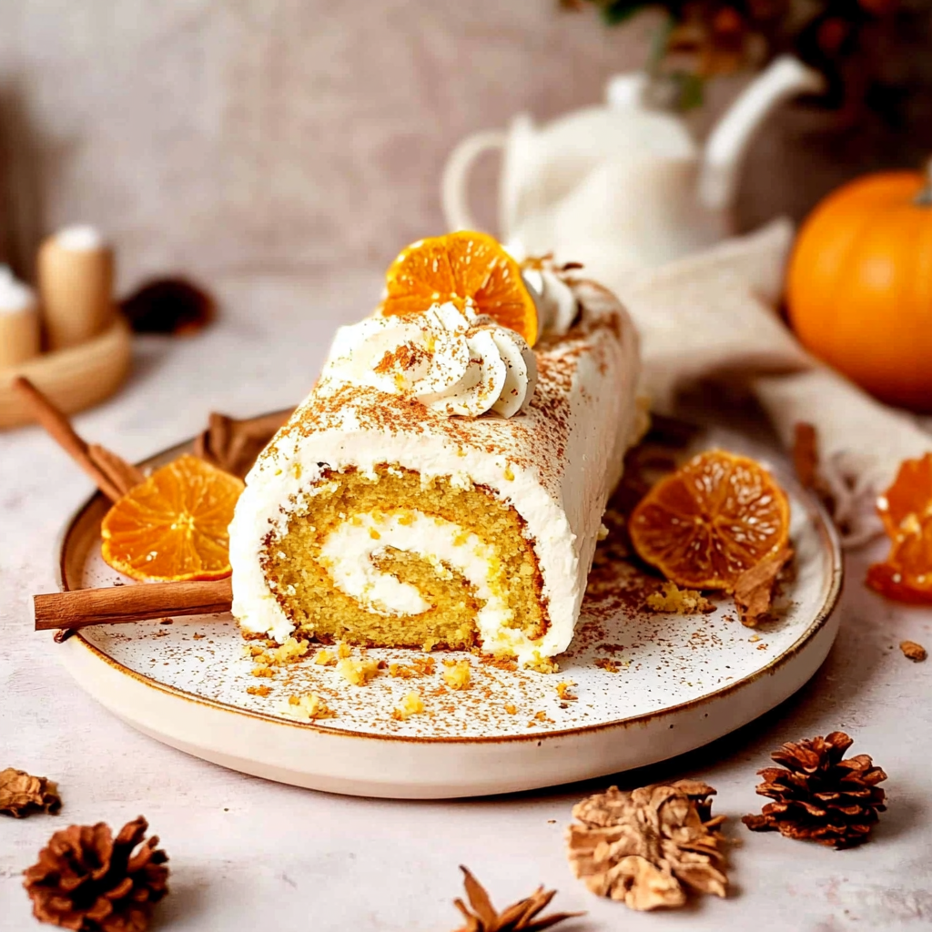 Recipe preparation for Pumpkin Cheesecake Roll