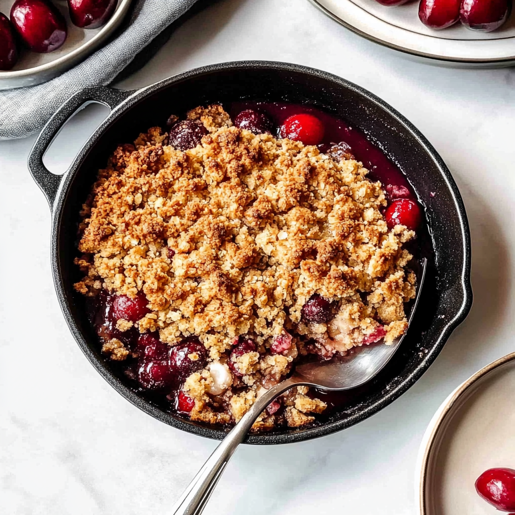 Recipe preparation for Cherry Crisp