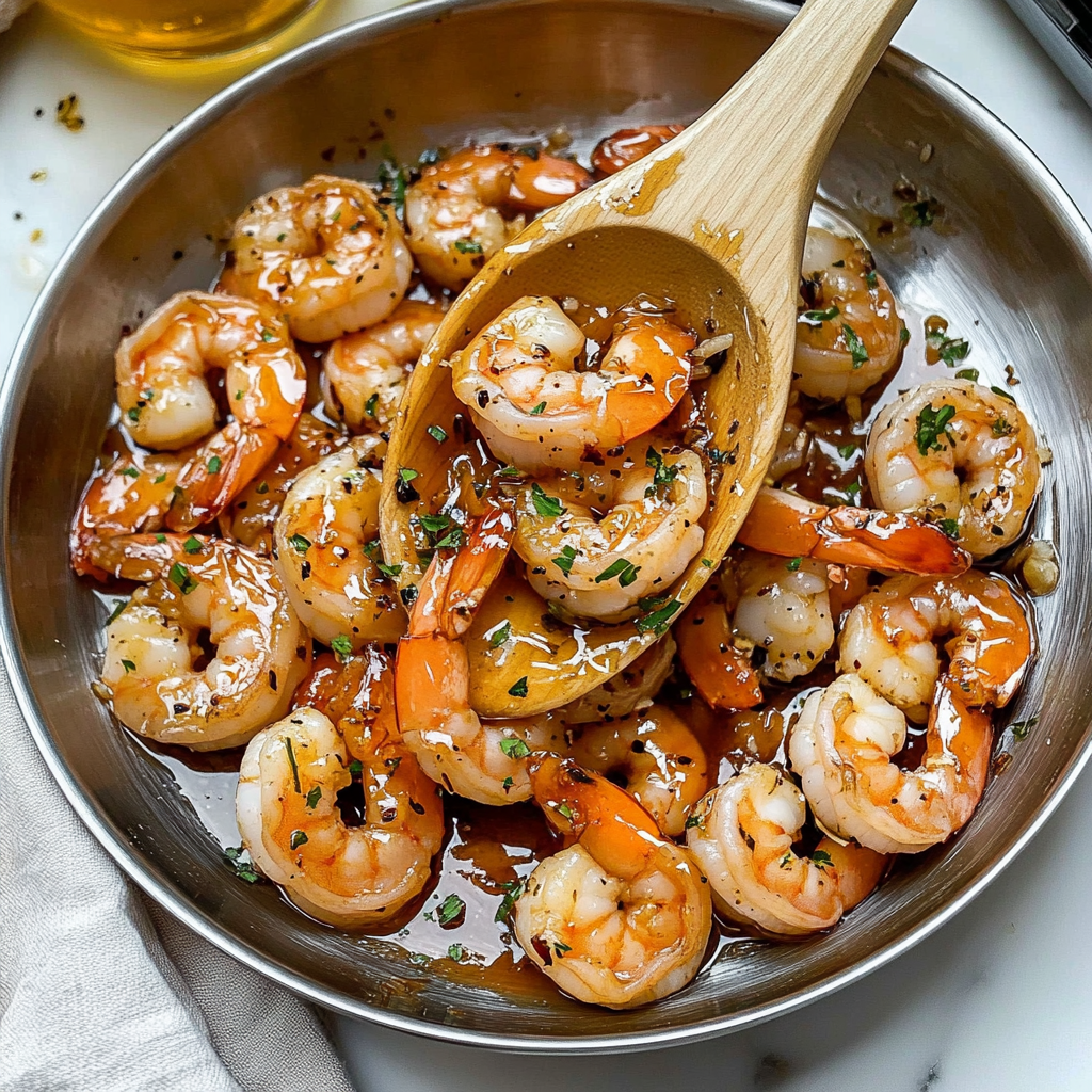 Recipe preparation for Honey Garlic Shrimp